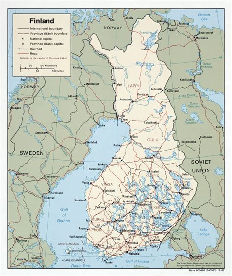 Large Scale Political And Administrative Map Of Finland With Roads And