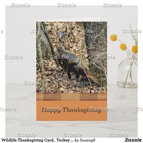 Wildlife Thanksgiving Card Turkey In The Forest Holiday Card Zazzle
