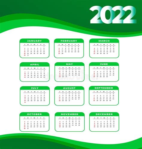 Calendar 2022 Happy New Year Abstract Design Stock Vector