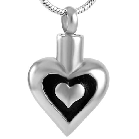 Cremation Urn Necklace For Women Funeral Jewelry Double Heart Memorial Locket Pendant Hold Human
