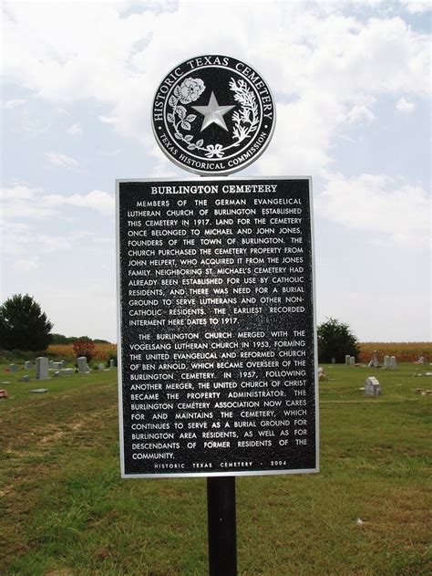 Burlington Cemetery Texas Historical Markers