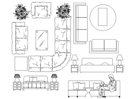 Work table with actual dimensions. Living room CAD blocks download - Cadbull