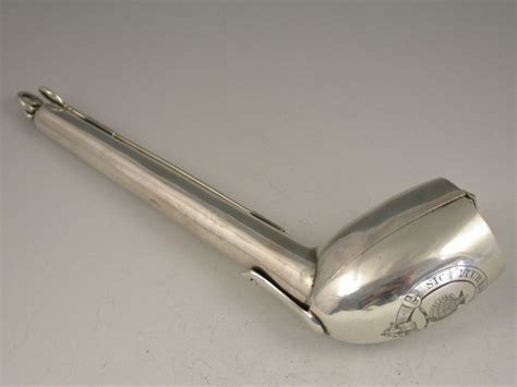 Victorian Crested Scottish Silver Pipe Case And Pipe By John Sanderson
