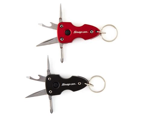 Snap On Multi Function Keychain W Led Light 2pk Red And Black Catch