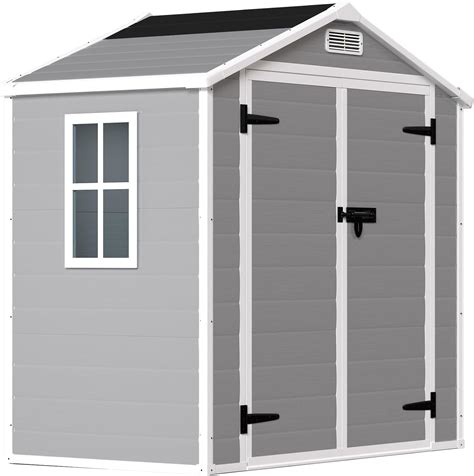 Amazon.com : EMKK Resin Outdoor Storage Shed with Floor (6 x 4.4 Ft