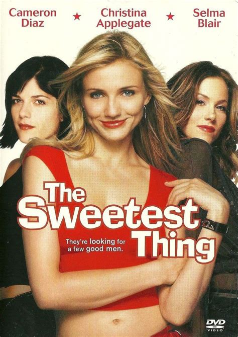 the sweetest thing movie poster with two women standing next to each other and one woman in red