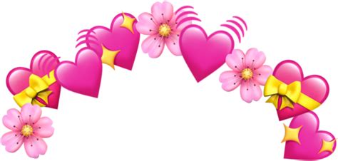 Download Crown Emoji Tumblr Heart Hearts Pink Png Pink Smiley Heart