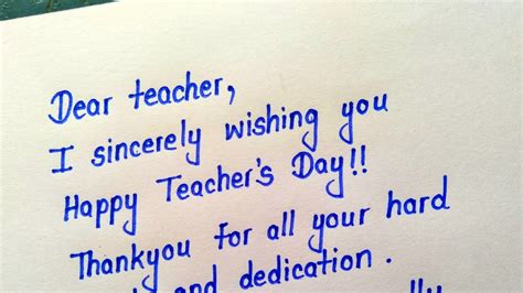 Teachers Day Letter Happy Teachers Day Greeting Card Writing