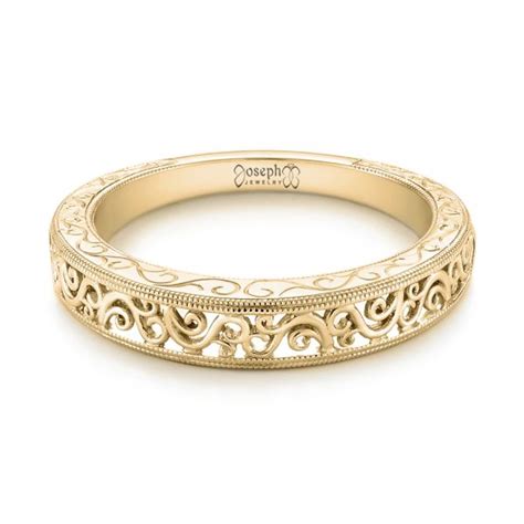Check spelling or type a new query. 14k Yellow Gold Custom Hand Engraved Filigree Wedding Band #103341 - Seattle Bellevue | Joseph ...