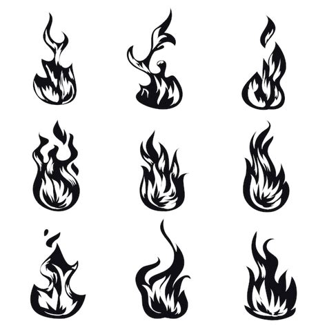 Premium Vector Cartoon Fire Flame Collection Vectors Silhouettes