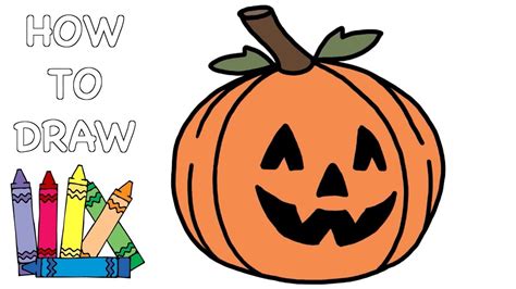 How To Draw A PUMPKIN - Easy Step-by-Step Drawing Lesson for Kids - YouTube gambar png