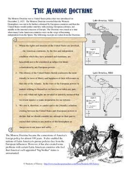 Monroe doctrine primary source analysis