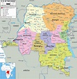 Detailed Political Map of Democratic Republic of Congo - Ezilon Maps