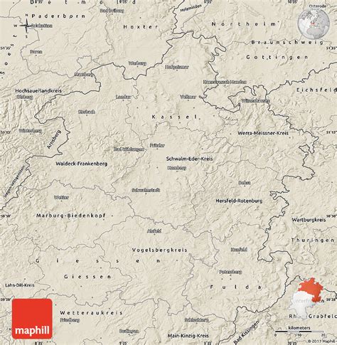 A run mapped on 05/29/2012. Shaded Relief Map of Kassel