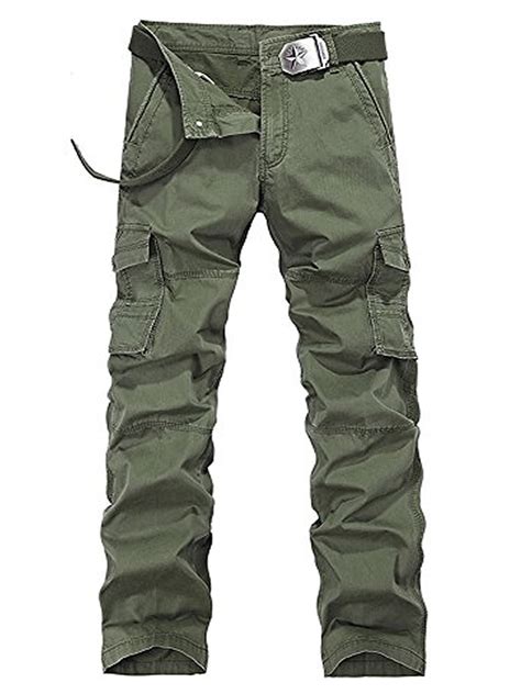 Menss Cargo Pants Casual Relaxed Fit Pants Plain Army Military Style Trousers 36