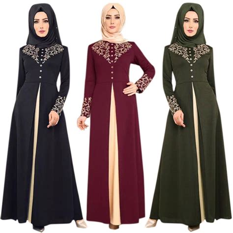 Long Sleeve Muslim Dress Women Abaya Dubai Maxi Dresses Dubai Kaftan