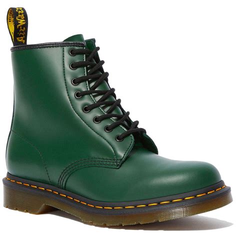 On your own, you are tough. DR MARTENS 1460 Smooth Men's Green Leather Mod Boots