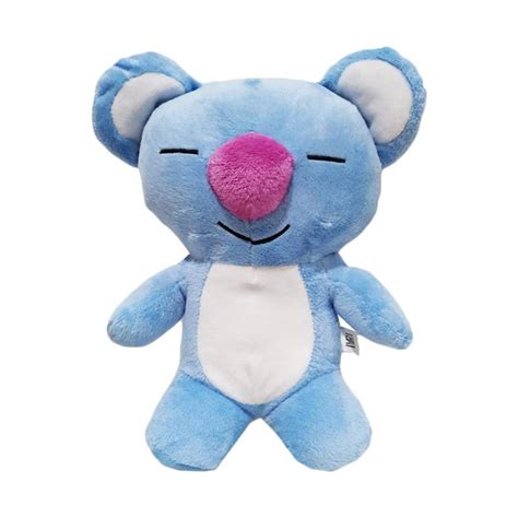 Koya is a light blue koala with white inner ears, a purple nose, and a white stomach marking. Gambar Bt21 Koya Hitam Putih