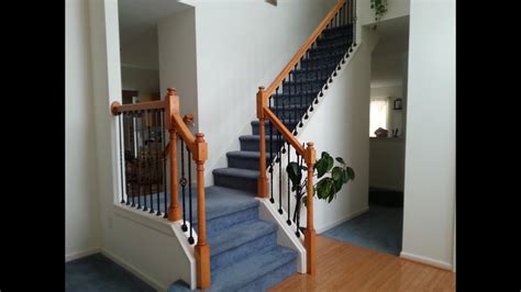Update the staircase railing posts, . DIY Stairs Iron Baluster Installation & Wood Spindle Removal. - YouTube