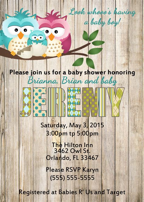 They come in different forms such as. Owl Baby Shower Invitations | Kustom Kreations