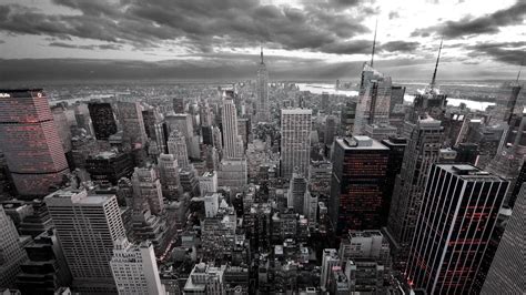 New York City Skyline Black And White Background