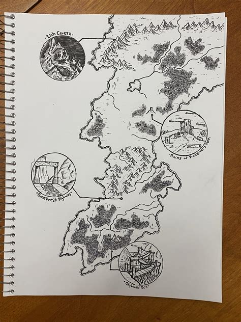 Hand Drawn Map Of A Made Up Land Mapmaking
