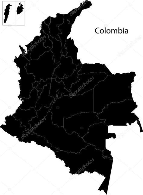 Negro Colombia Mapa Imagen Vectorial De © Volina 32472141 Depositphotos