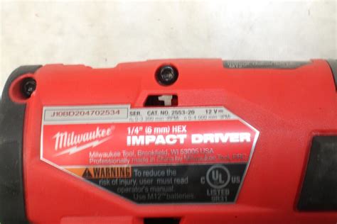 Milwaukee Brushless 12 Volt Impact Driver Property Room