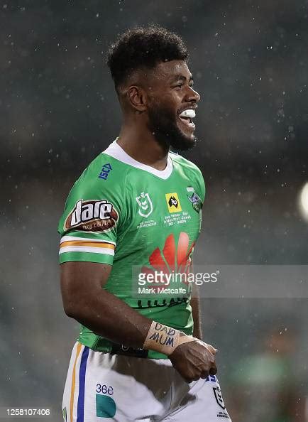 Semi Valemei Of The Raiders Celebrates A Try During The Round 11 Nrl