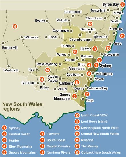 New South Wales Map New South Wales Australia • Mappery