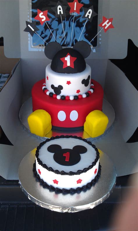 $$ birthday cake $$ how to make 1st birthday cake fancy decorations cake white and pink colour combinations cake making by new cake wala is video ko jaroor. Mickey Mouse 1St Birthday - CakeCentral.com