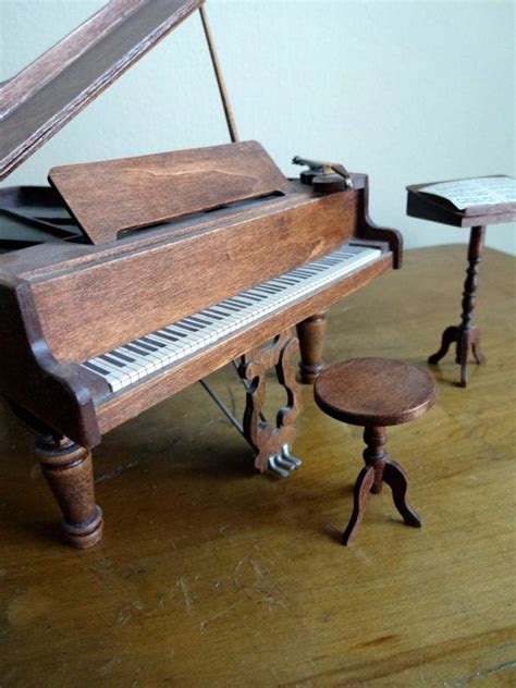 Vintage 5 Piece Set Miniature Grand Piano And Accesories Etsy