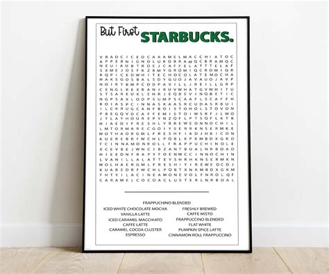 But First Coffee Print Word Search Coffee Bar Printable Etsy