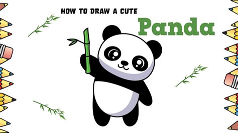 How To Draw A Cute Panda With Bamboo Easy And Step By Step Youtube