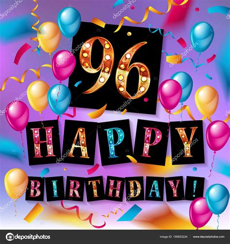 Congratulazioni per questo vostro anniversario di matrimonio! Buon compleanno 96 anni anniversario - Grafica Vettoriale © nastyaaroma2011 190653224 ...