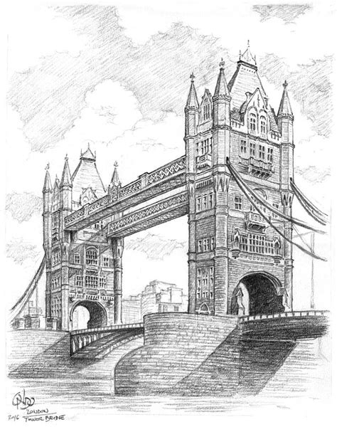 London Tower Bridge Drawing By Vlado Ondo