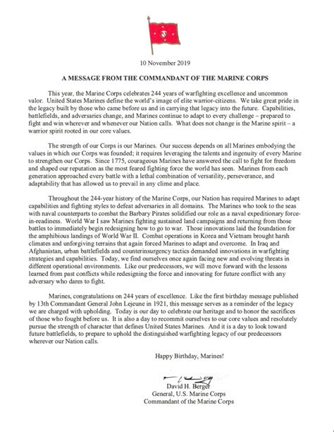 Marine corps 245 birthday message from commandant gen. Message from the CMC. Happy Birthday Marines!
