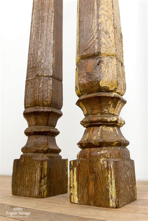 Reclaimed turned wood octagonal newel posts