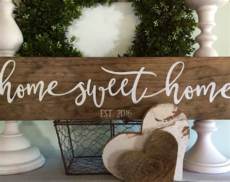 Home Sweet Home Established Date Sign Personalized Sign New Etsy