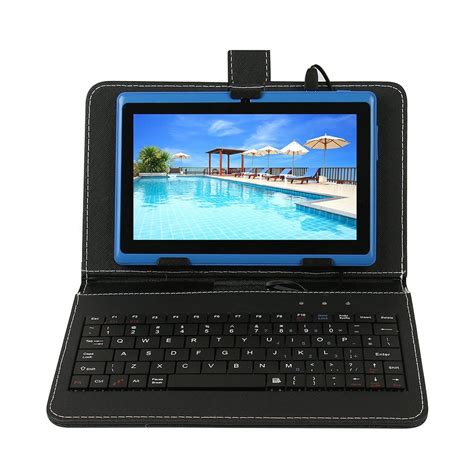China Factory 7 Inch Android Tablet With Keyboard Case Blue China