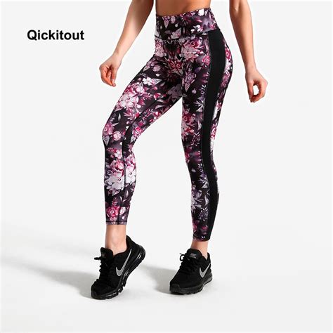 women mesh pattern fitness leggings flowers printed workout leggings for women elastic trousers