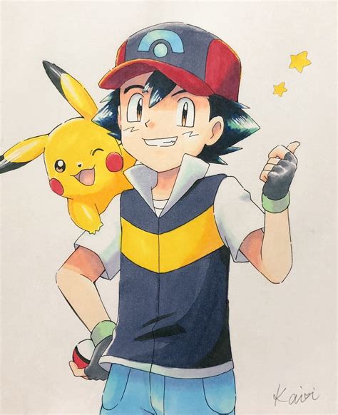 Ash Ketchum And His Pikachu Art By Crystalhakuryu From Twitter Source