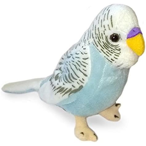 New Plush Cuddly Critters Green Or Blue Budgerigar Soft Toy Bird Budgie