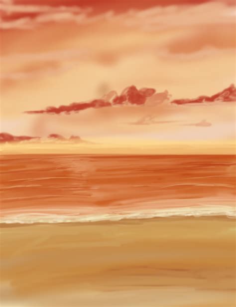 Anime Sunset Beach Background By Wbd On Deviantart