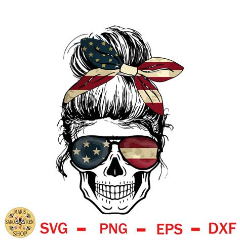175 Skull With Messy Bun Svg Free Download Free Svg Cut Files