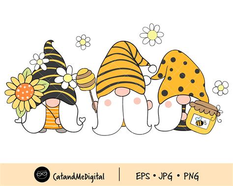 Bee Gnome Png Clipart Spring Gnome Summer Gnomes Nordic Gnomes Etsy