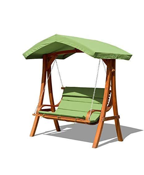 Get more from better homes and gardens. Wooden swing, patio 3 person swing chair, with Outdoor ...