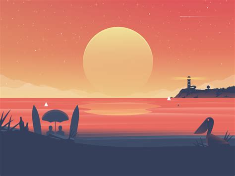 Sunset Graphic Design Blog Illustration Artwork Illustration Design