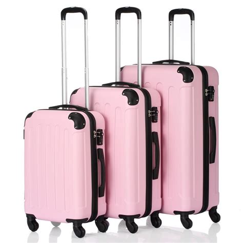 3pcs 20 24 28 Luggage Travel Set Bag Tsa Lock Trolley Carry On Suitcase Pink In 2020 Pink