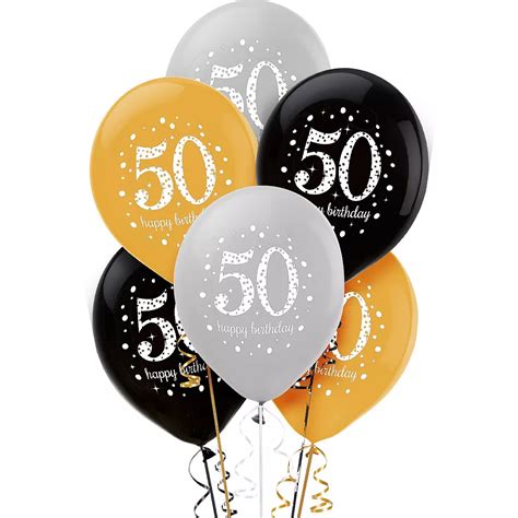 50th Birthday Balloons 6ct Sparkling Celebration Party City